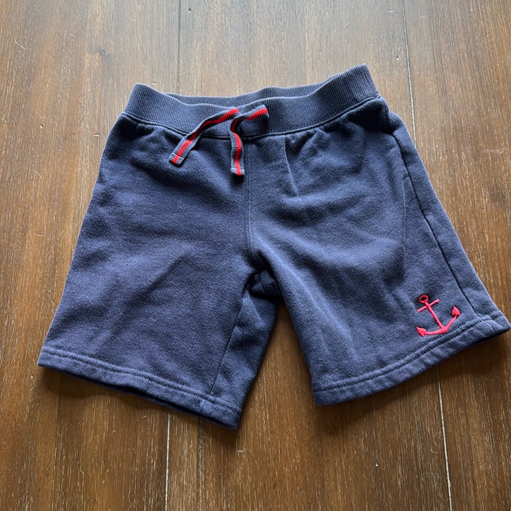 Size 5 Janie and Jack anchor jogger shorts with faux drawstring